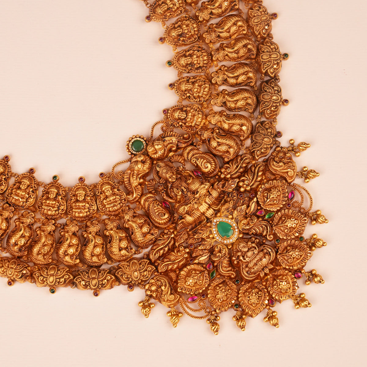 Antique Temple Design Lakshmi Gold Malai