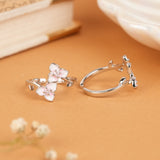 Cute Enamel Cherry Blossom Silver Toe Ring