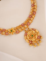 Sacred Flora Heritage Style Gold Necklace Design