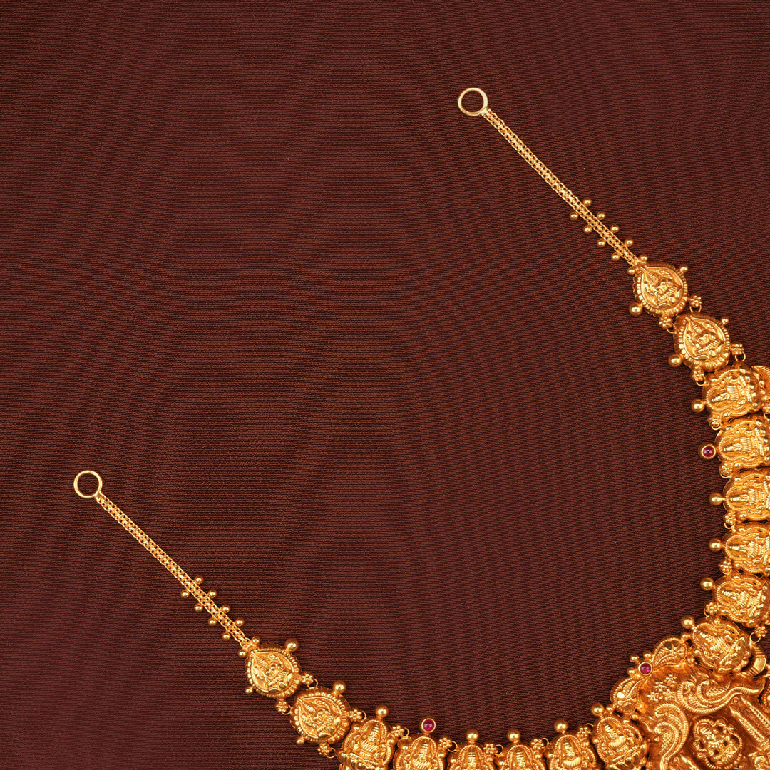 Divine Lakshmi Temple with Gold Drop Necklace