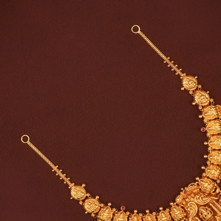 Divine Lakshmi Temple with Gold Drop Necklace