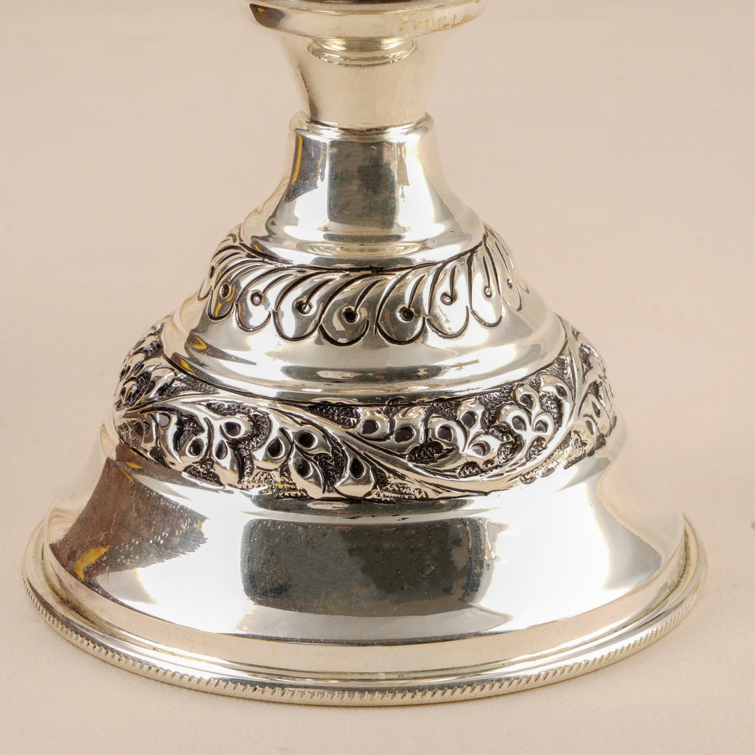 Antique Peacock Silver Vilakku