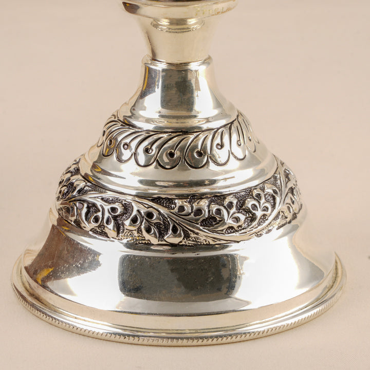Antique Peacock Silver Vilakku