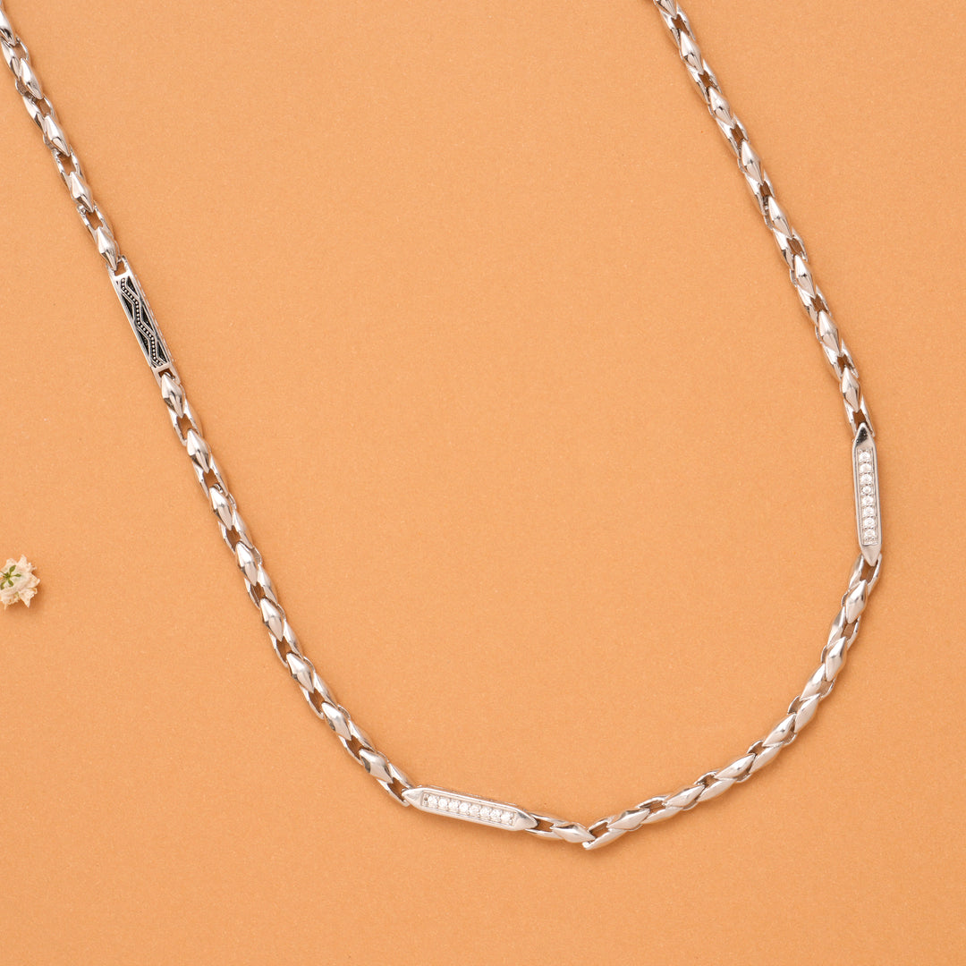Italian Choco Spiral Silver Men’s Chain