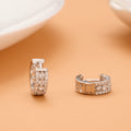 Petal Edge Hoop Silver Earrings