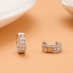 Petal Edge Hoop Silver Earrings