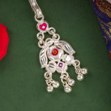 Floral Dangle Silver Keychain