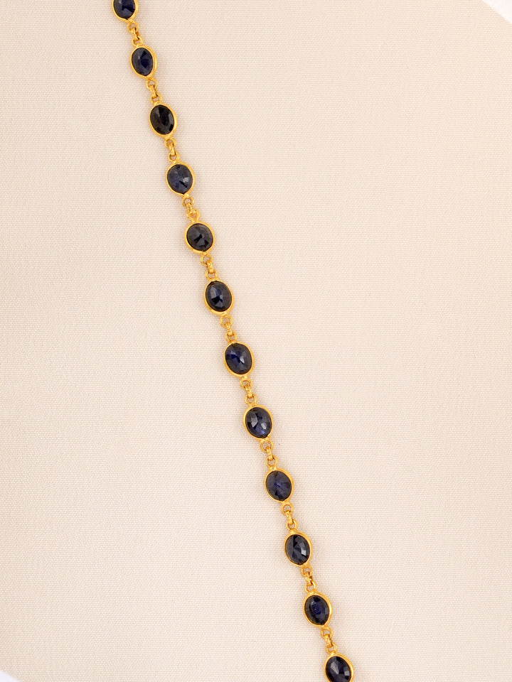 Gold Black Stone Drop Bracelet