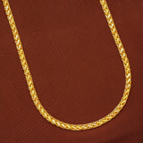 Tiny Leaf Gold Braided Wheat Link Chain
