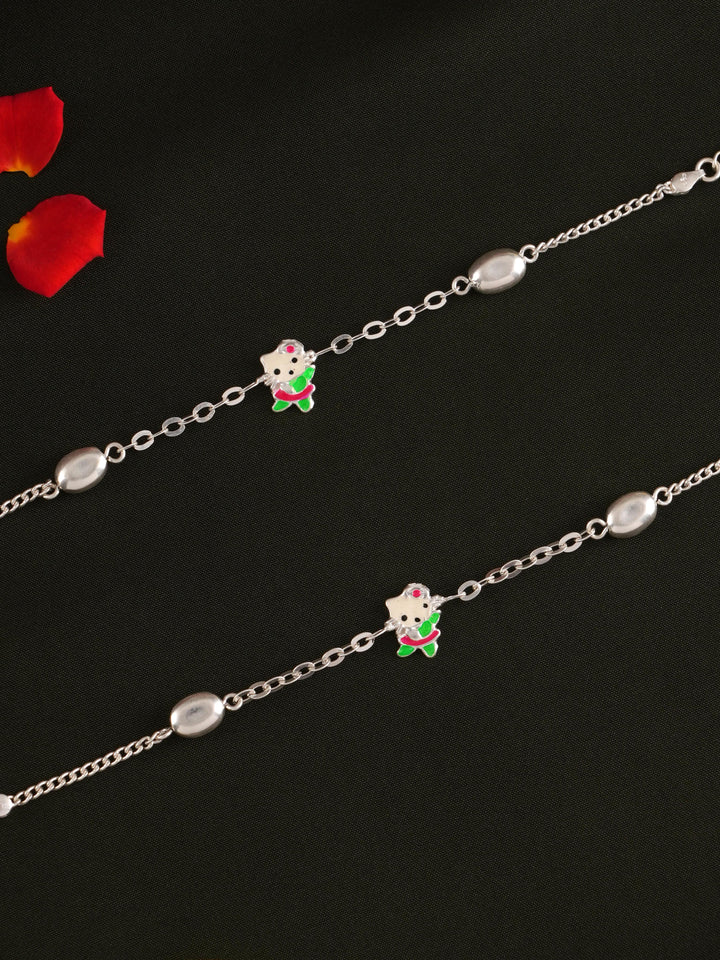Hello Kitty Charm Silver Anklet for Baby