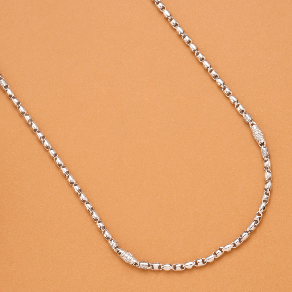 Modern Men’s Silver Bar Link Chain