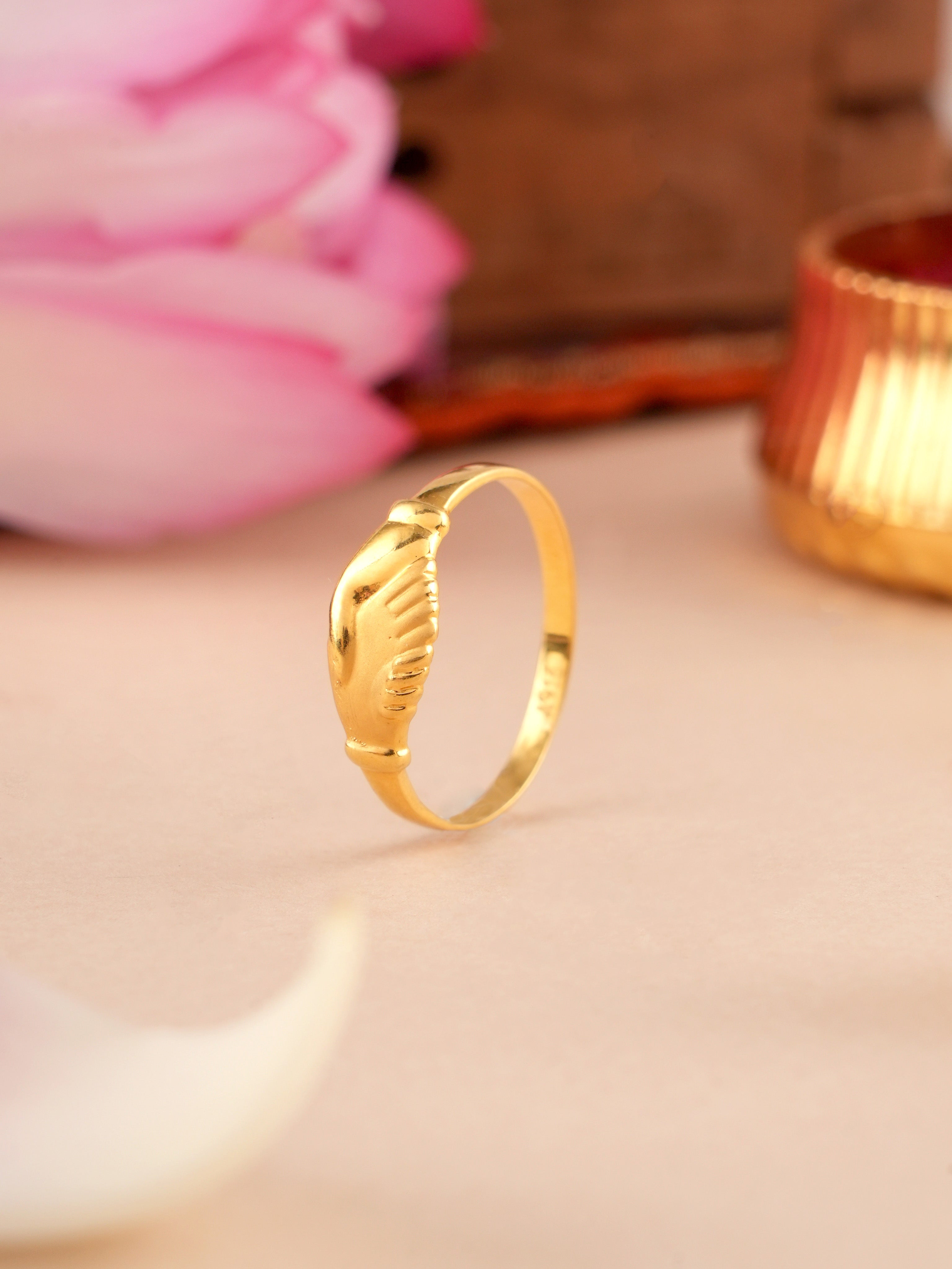 Trendy Gold Handshake Ring for Women | Sri Anu Jewellers