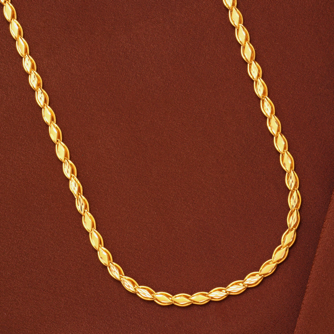 Tiny Leaf Gold Wheat Chain for Women