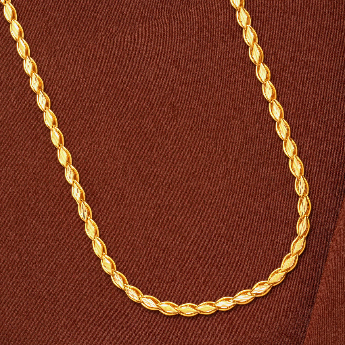 Tiny Leaf Gold Wheat Chain for Women