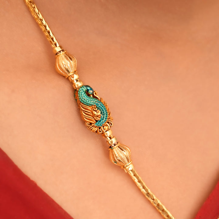 Regal Peacock Lakshmi Mugappu Chain