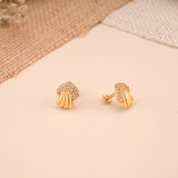 Sea Shell Design Casting Golden Earrings