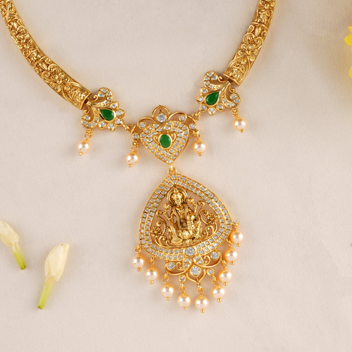 Temple Lakshmi & Pearl Ball Necklace