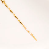 Smooth Curve Golden Link Silver Bracelet