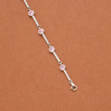 Cute Baby Pink Stone Silver Women’s Bracelet