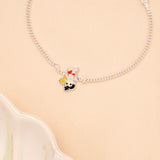 Cute Cartoon Baby Enamel Silver Bracelet