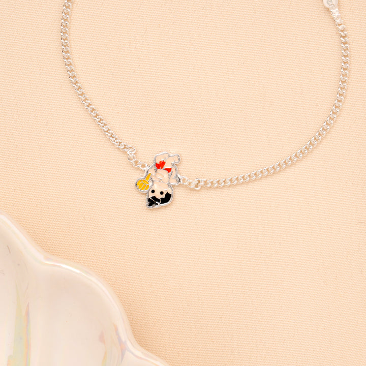 Cute Cartoon Baby Enamel Silver Bracelet