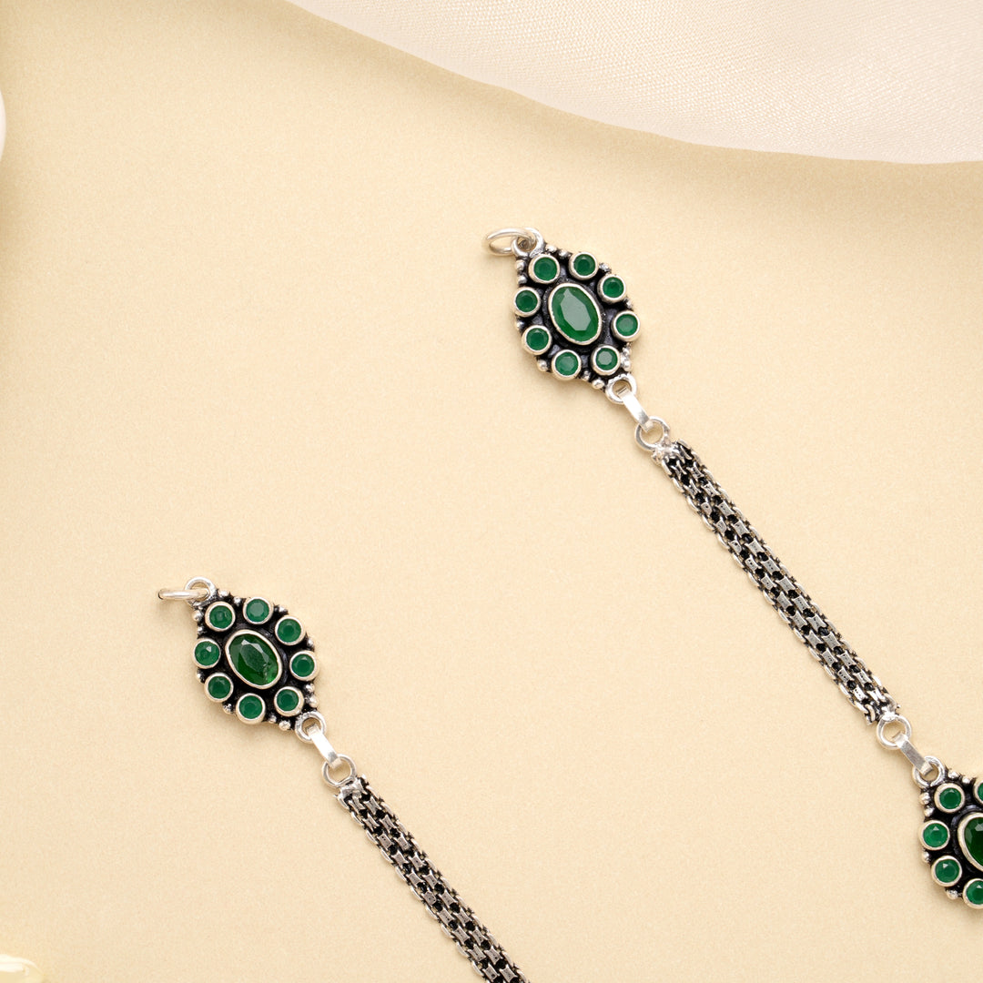 Floral Dew Drop Antique Silver Anklet