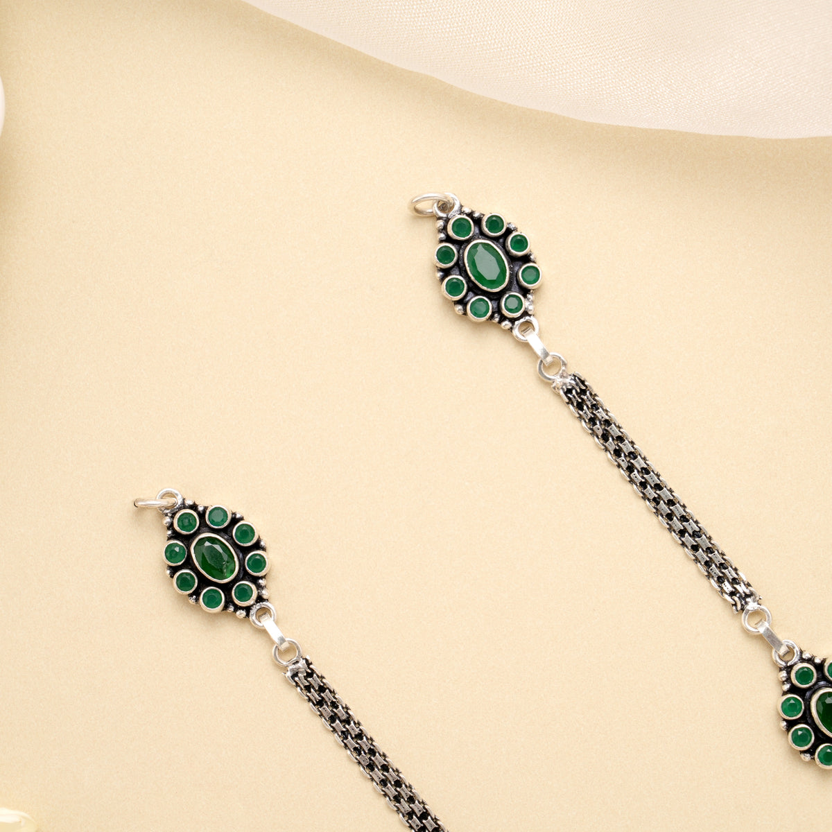 Floral Dew Drop Antique Silver Anklet