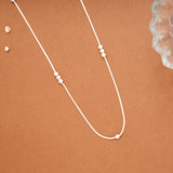 Elegant Double Beads Women’s Silver Chain