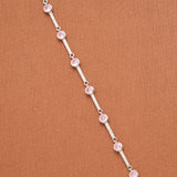 Cute Baby Pink Stone Silver Women’s Bracelet