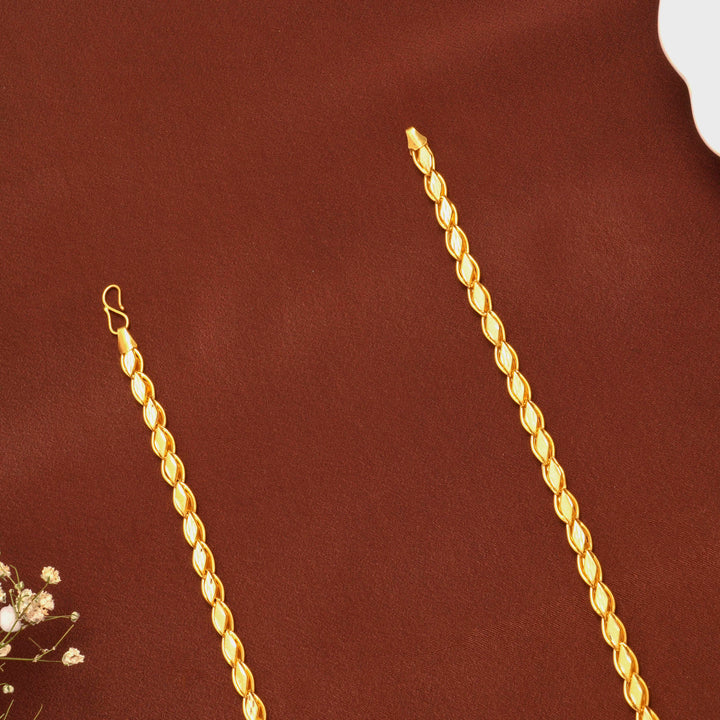 Tiny Leaf Gold Wheat Chain for Women