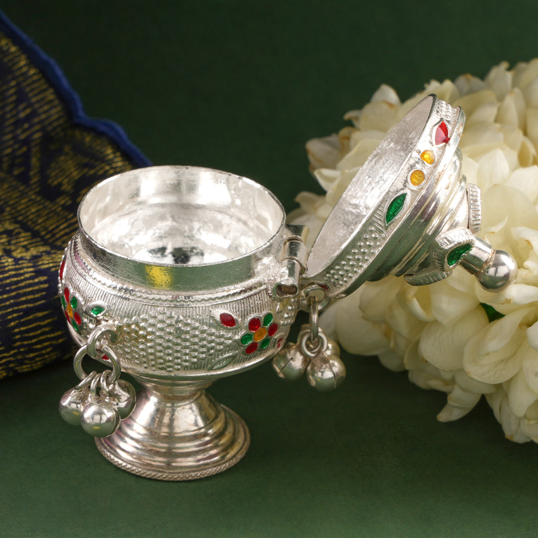 Elegant Silver Sindoor Box