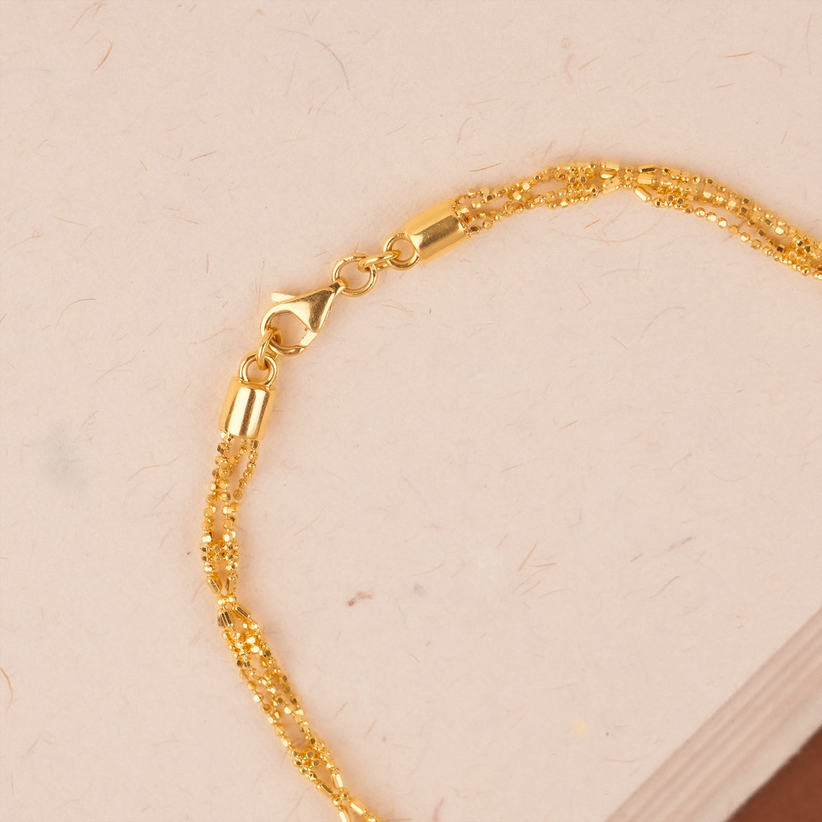 Gold Beaded Chain Necklace with Filigree Tassel Pendant
