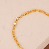 Gold Beaded Chain Necklace with Filigree Tassel Pendant