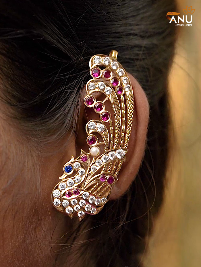 Peacock Feather Earcuff