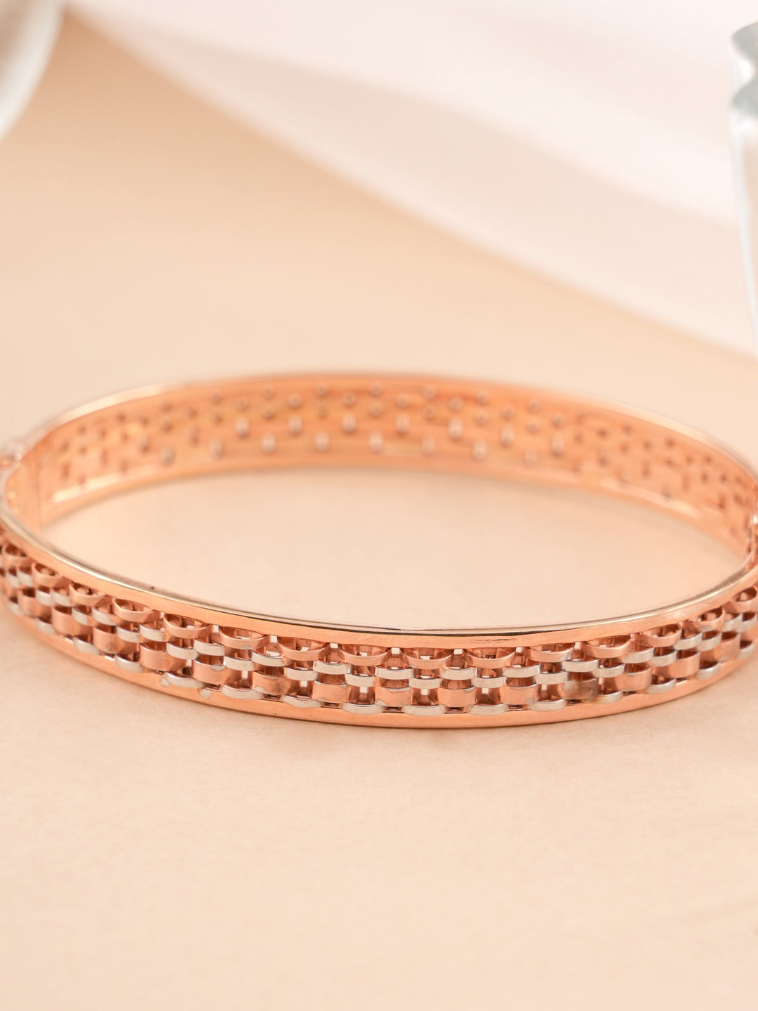 Rose Gold Grid Texture Kada