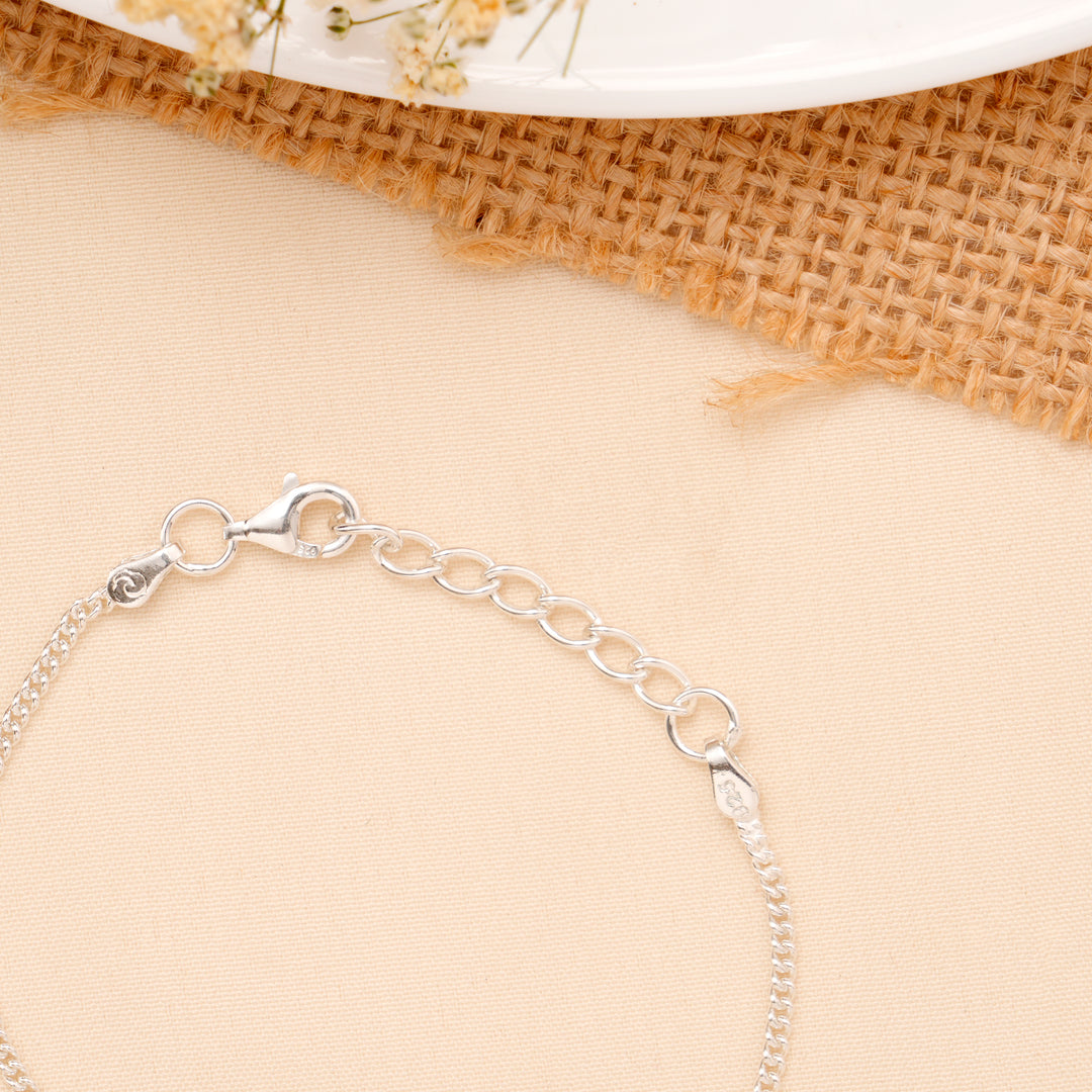Cute Cartoon Baby Enamel Silver Bracelet