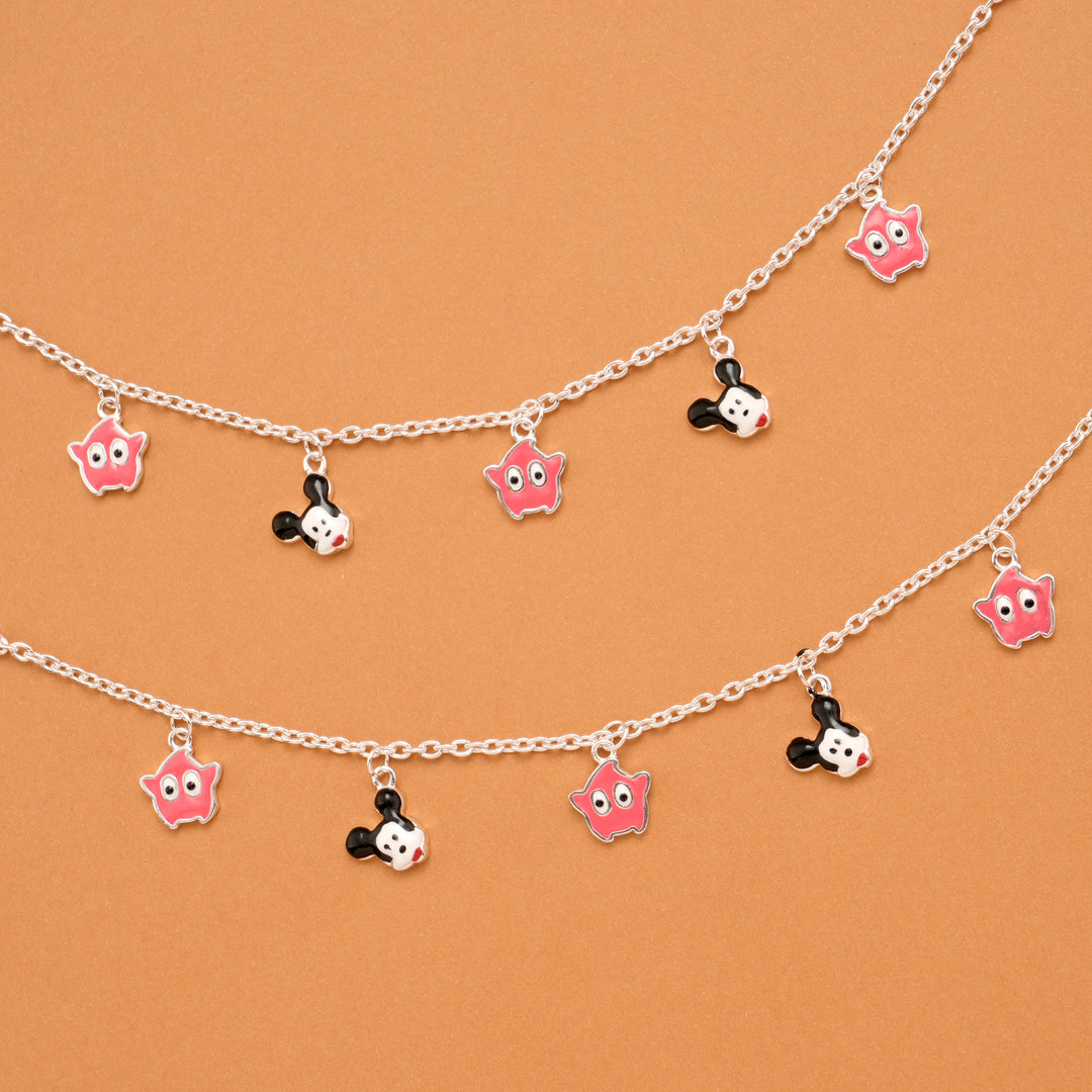 Disney Mickey Mouse Silver Baby Anklets