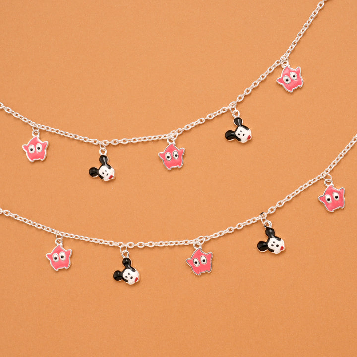 Disney Mickey Mouse Silver Baby Anklets