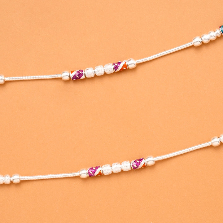 Prism Sparkle Silver Balls Anklet
