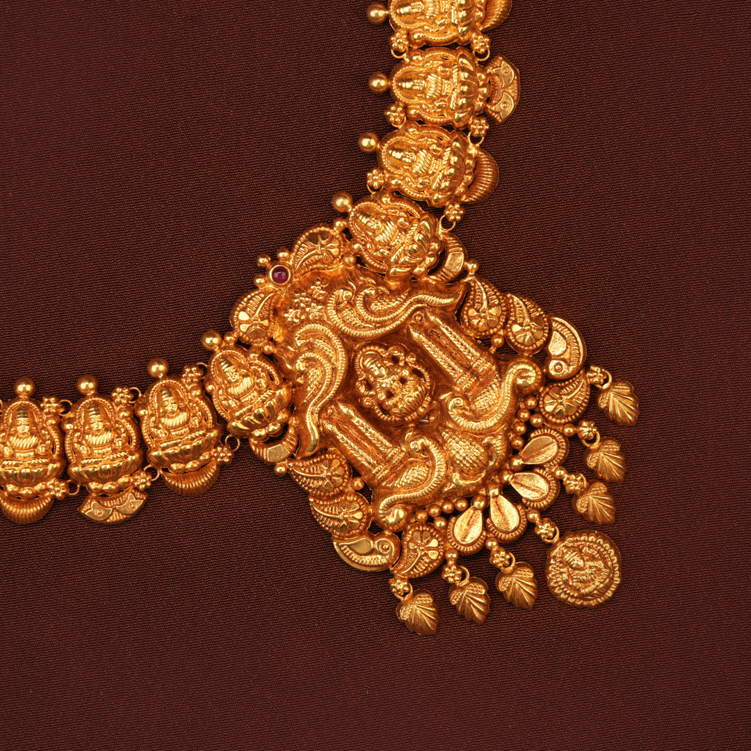 Divine Lakshmi Temple with Gold Drop Necklace
