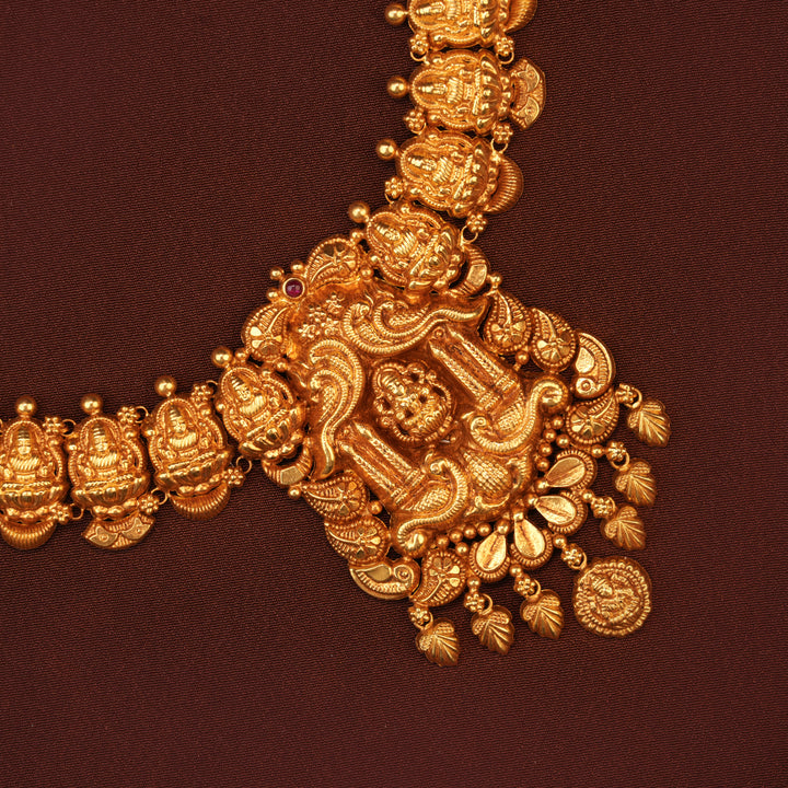 Divine Lakshmi Temple with Gold Drop Necklace