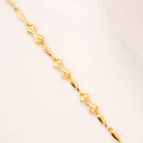 Smooth Curve Golden Link Silver Bracelet