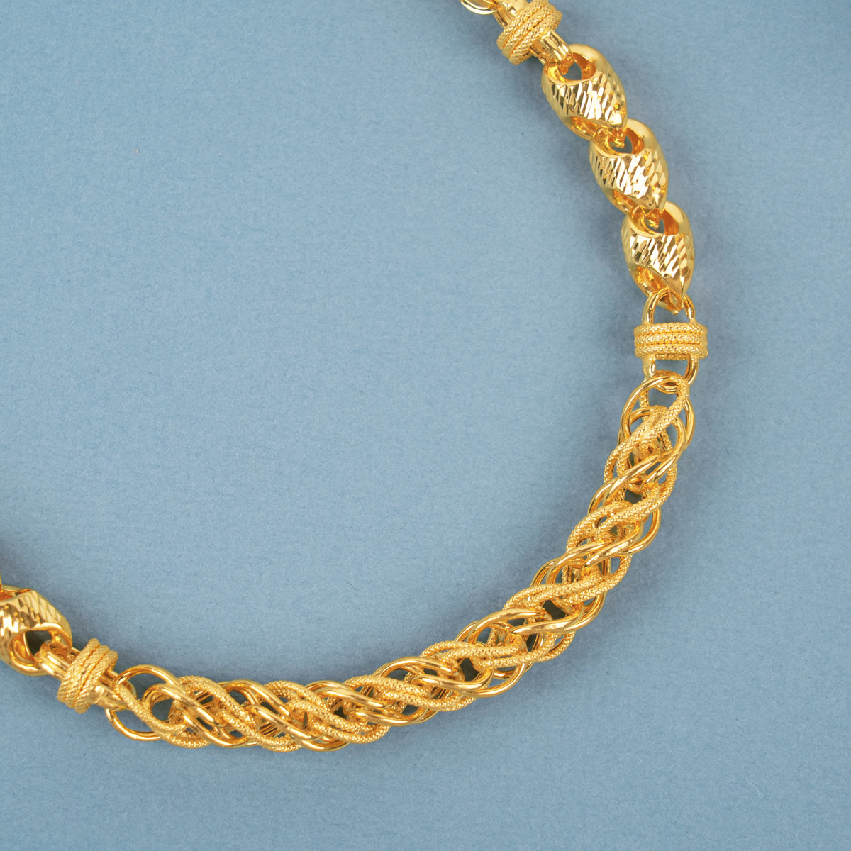 Bold Textured Barrel Link Chain for Men