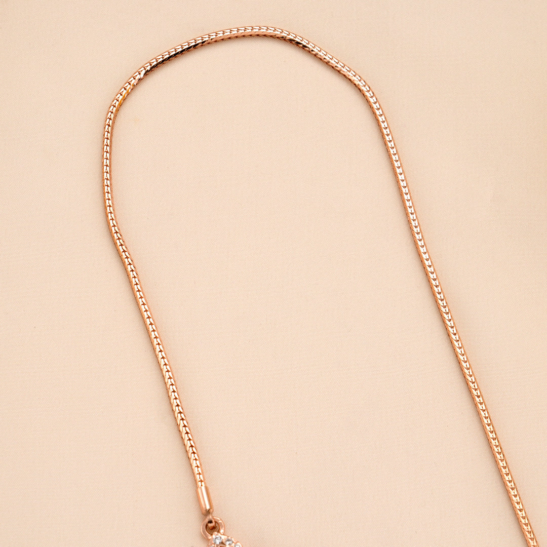 Rose Gold Silver Lakshmi Mugappu Chain