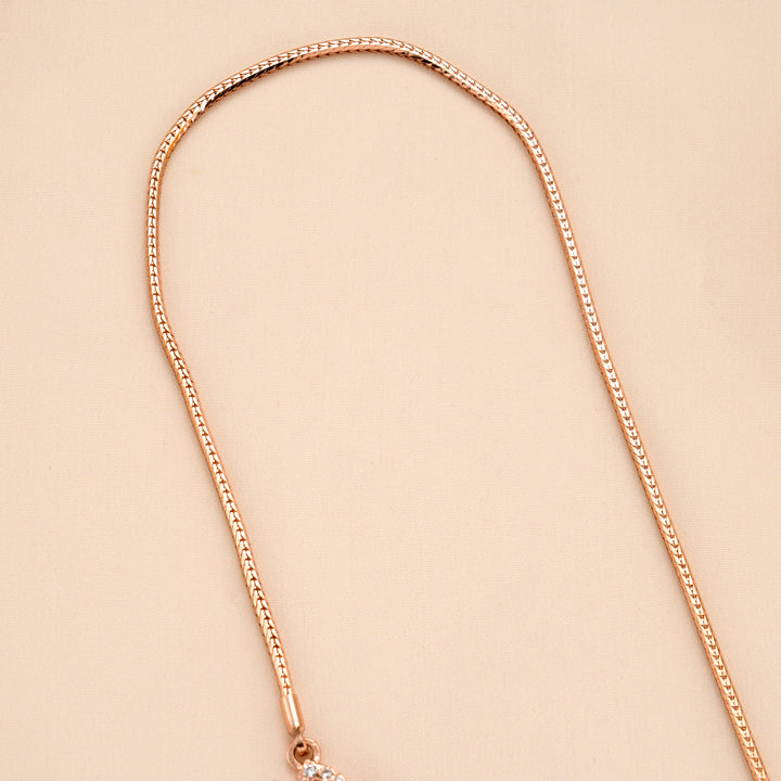 Rose Gold Silver Lakshmi Mugappu Chain