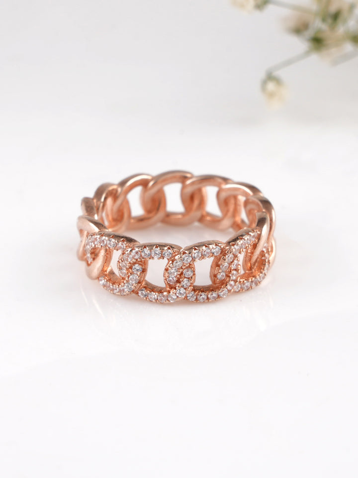 Rose Gold Miami Cuban Link Ring