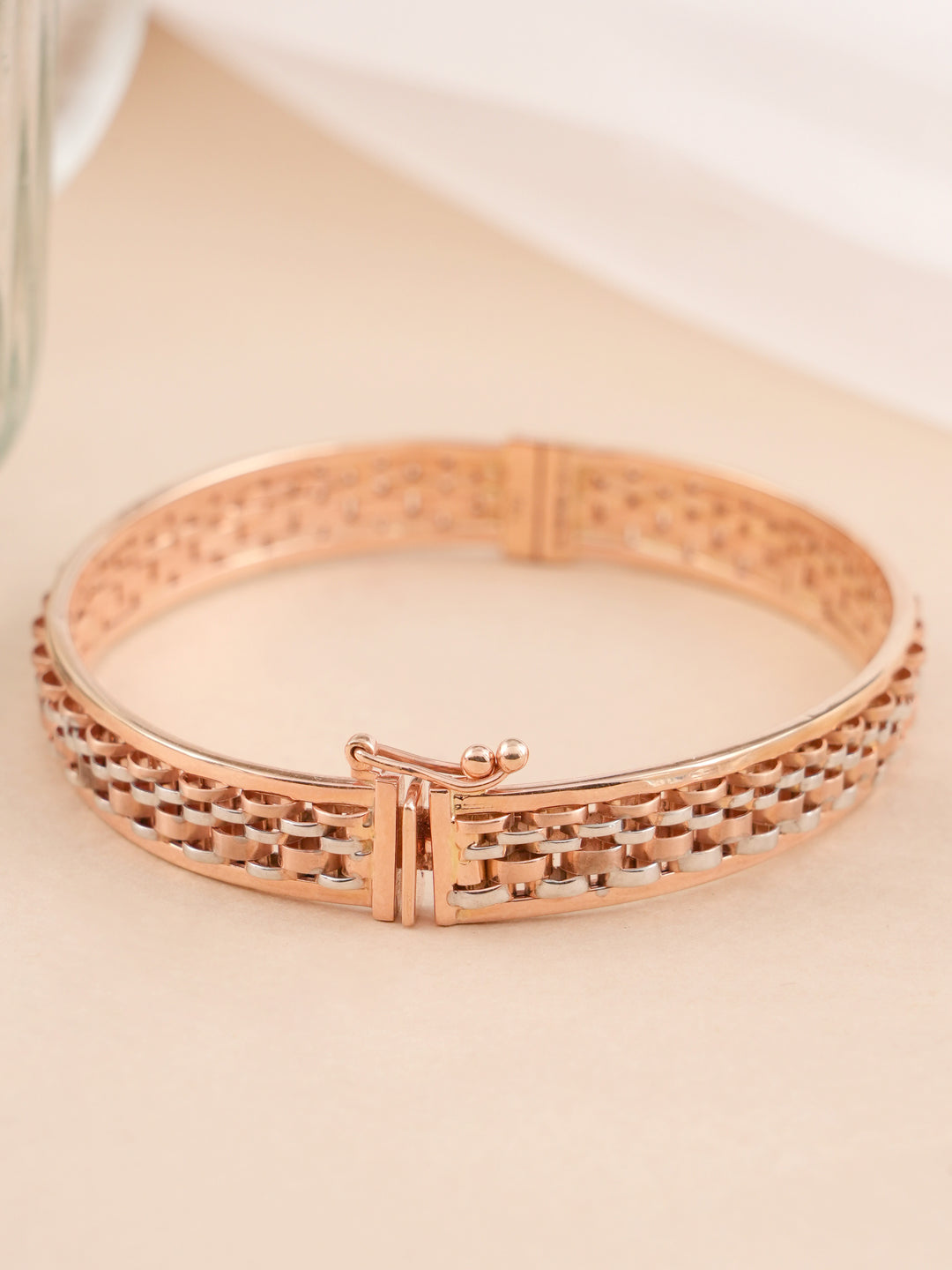 Rose Gold Grid Texture Kada