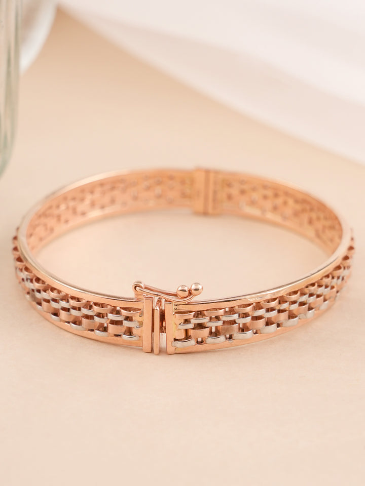 Rose Gold Grid Texture Kada