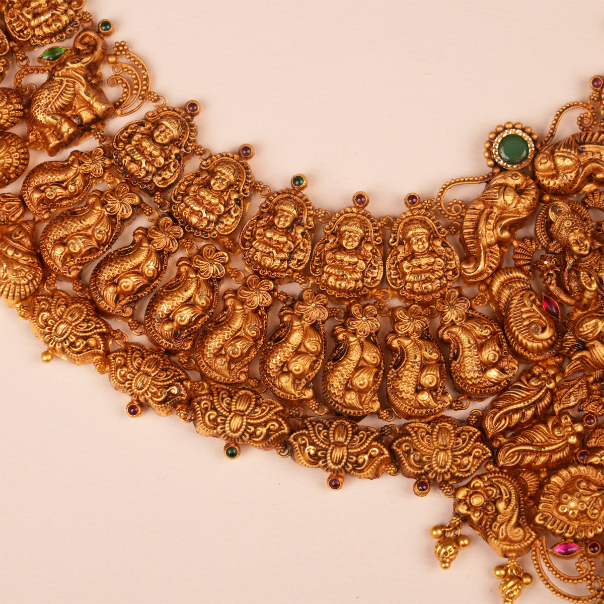 Antique Temple Design Lakshmi Gold Malai