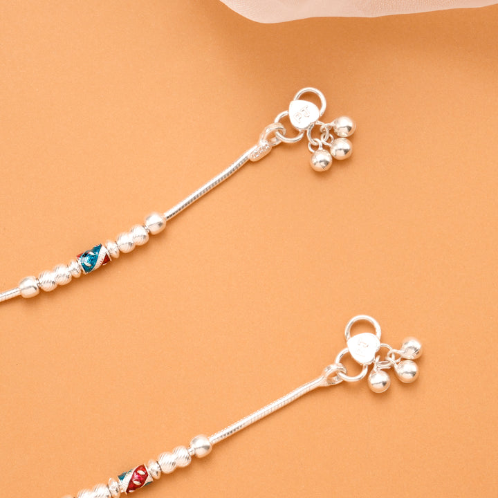 Prism Sparkle Silver Balls Anklet